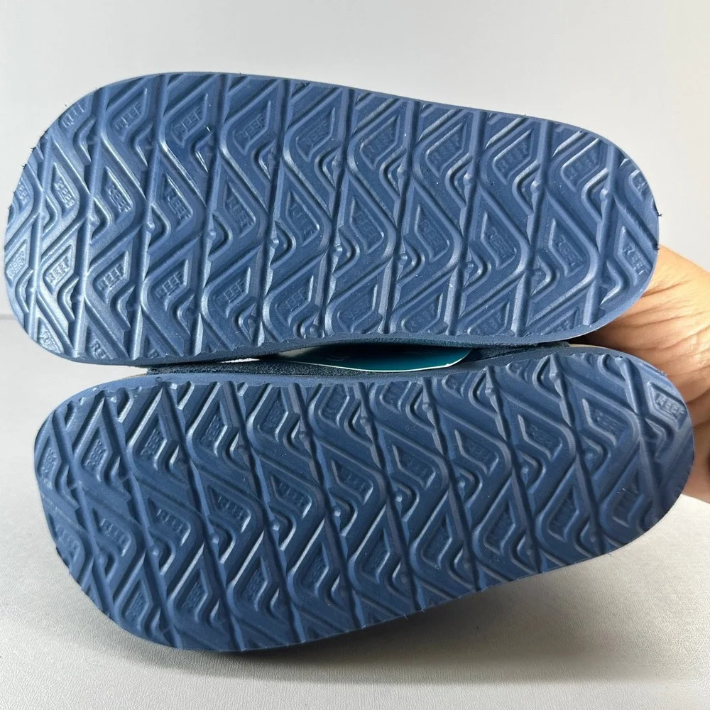 Reef Little Ojai Sandals Kids 12 Dusk Blue Suede Feel‎ Strap NEW CJ6647